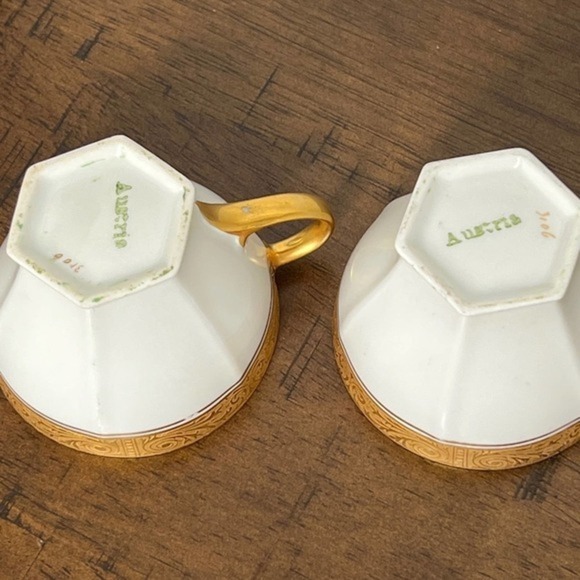 Ovington Bros Co Austria Cup Saucer Demitasse Intricate Gold Encrusted - Picture 10 of 16